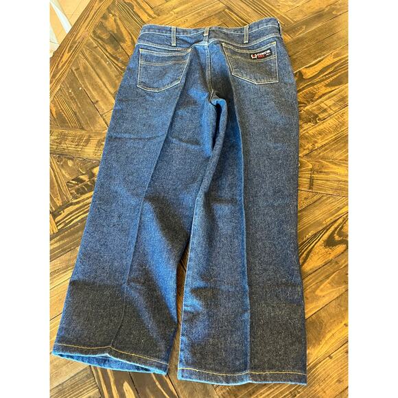 Cinch Men's Bootcut FR Work Jeans - Dark Blue - Picture 4 of 12